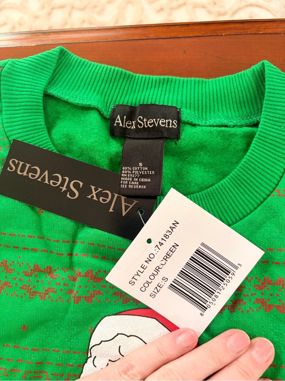 Alex Stevens Men’s NSFW Bright Green Crewneck Ugly Christmas Sweater